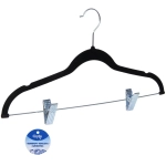 Вешалки-плечики с зажимами «ИДЕЯДОМА», поворотный крючок, цвет черный, 42*22.5см (Лейбл Селфи)●