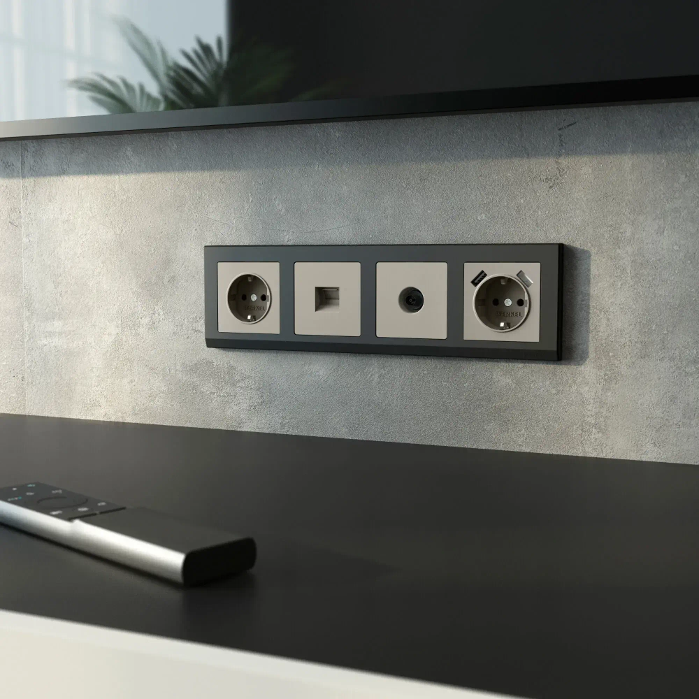 Розетка Ethernet RJ-45 (дымчатый) W1281004