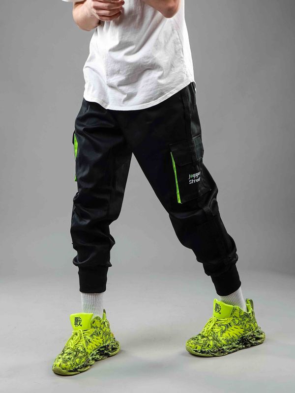 Джоггеры Jogger Street Black Jam Green Pocket - фото 1