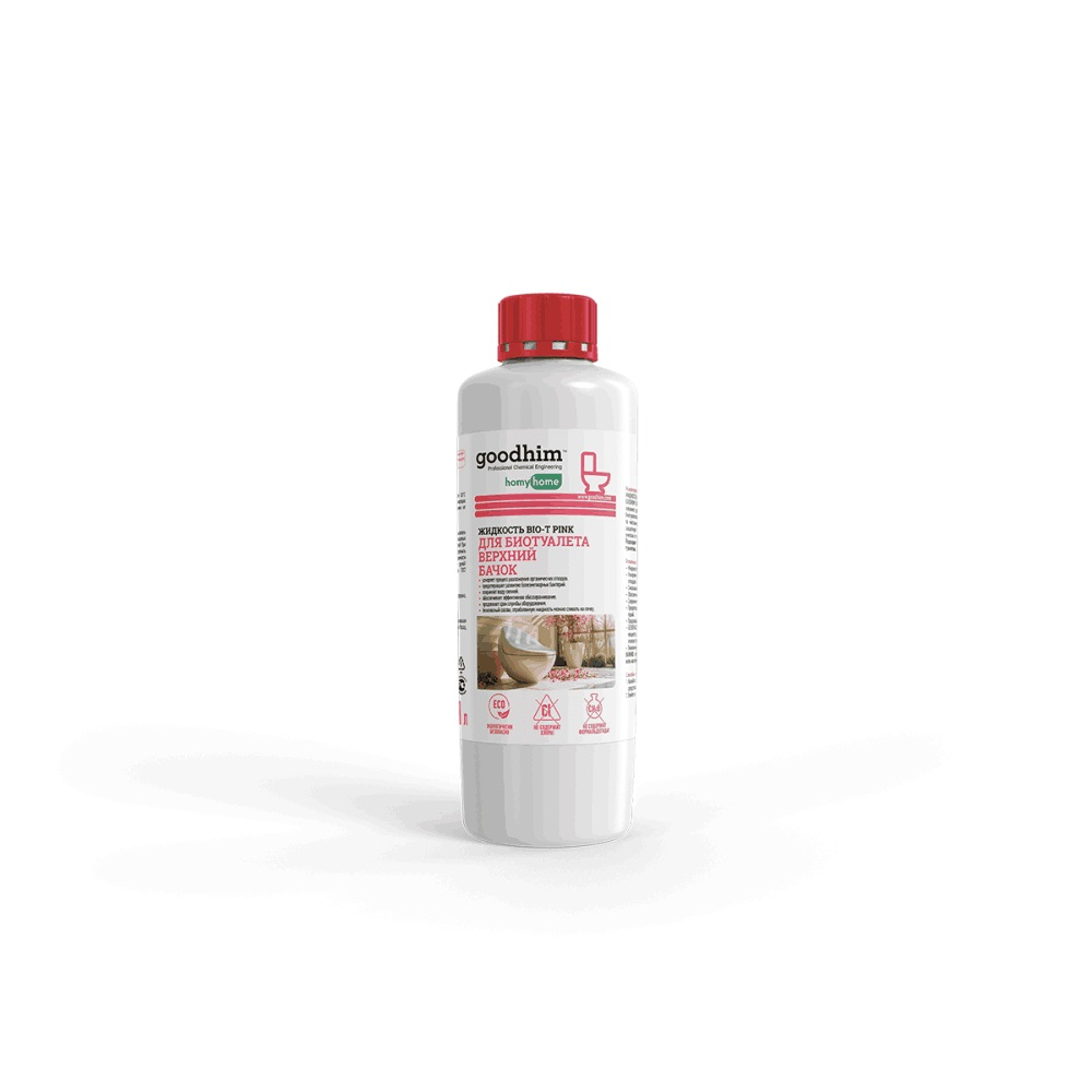 Жидкость для верхнего бачка биотуалета GOODHIM BIO-T PINK, 1л (1/14)