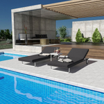 Шезлонг Ideal Patio КОСТА на колесах антрацит - белый каркас