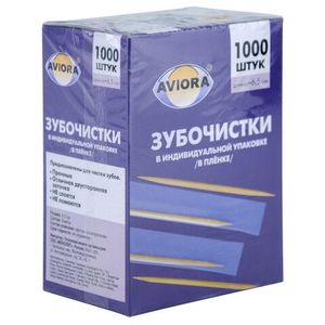 Зубочистка  Aviora индивид упаковка 1 000 шт/уп 50 уп/кор