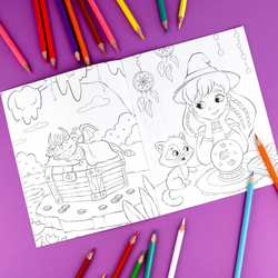 Книжка-Раскраска для детей. Серия "Раскраска для девочек" арт. 71094 ФЭНТЕЗИ /165×205 мм, 8 л., блок - офсет 100 г/м², печать в одну краску, обл - мелованная бумага 150 г/м², мягкий переплёт (2 скобы),