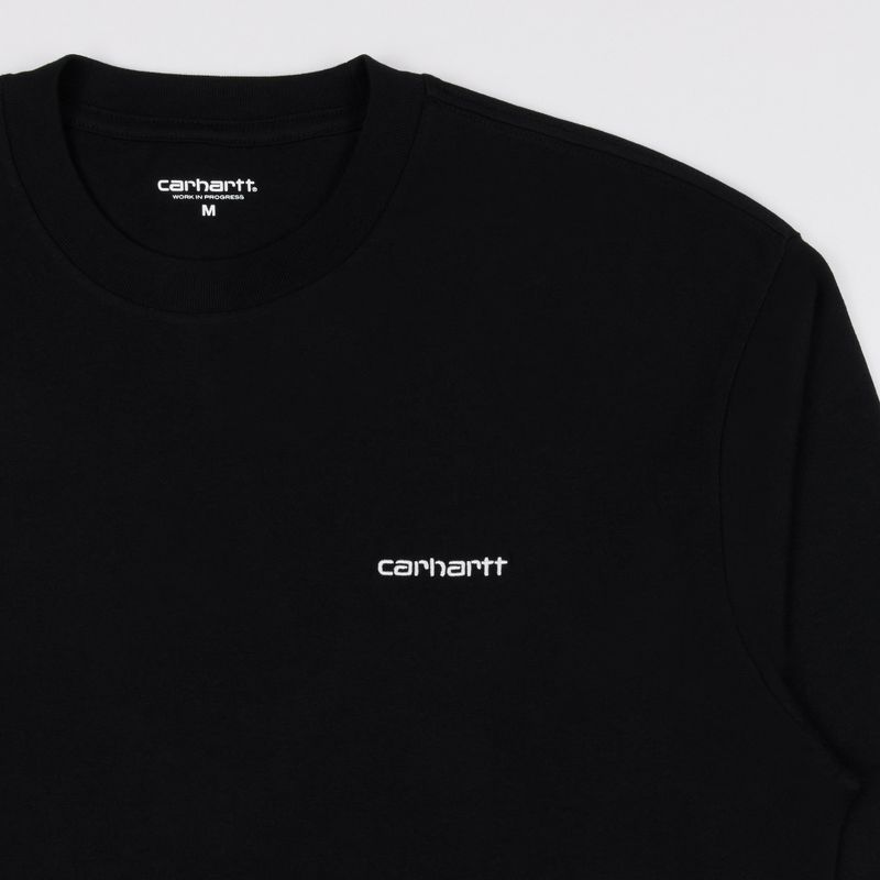 Лонгслив мужской Carhartt WIP Script Embroidery артикул:I032306_black - купить в магазине Дайс