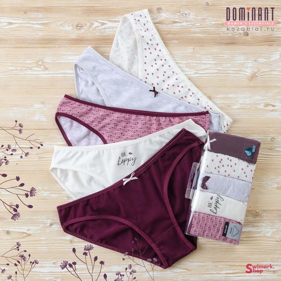 Трусики женские DOMINANT 33000-3, BIKINI, 5 шт. в уп.