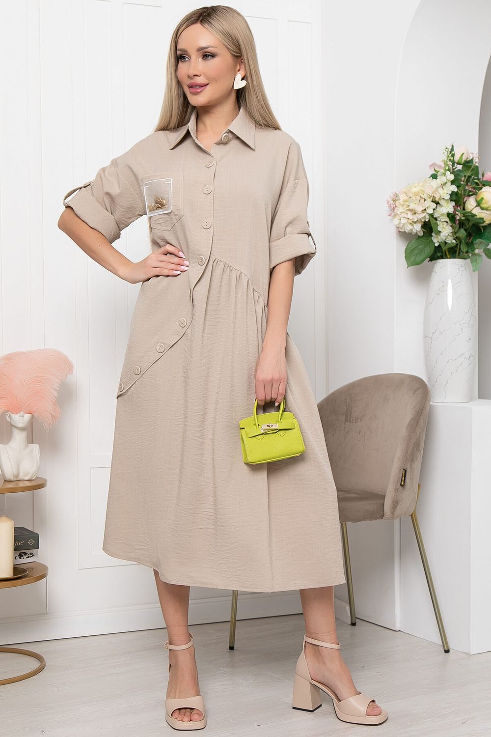 Платье "Индира" (беж) НЬЮ П5940 LT Collection (Акция)