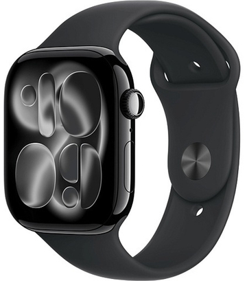 Apple Watch Series 11 46mm Jet Black Aluminum Case with Sport Band Black