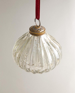 ZARA HOME ЕЛОЧНОЕ УКРАШЕНИЕ РОМБОВИДНОЙ ФОРМЫ С РЕЛЬЕФНЫМ УЗОРОМ, СЕРЕБРЯНЫЙ