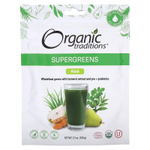 Organic Traditions, суперзелень, груша, 100 г (3,5 унции)