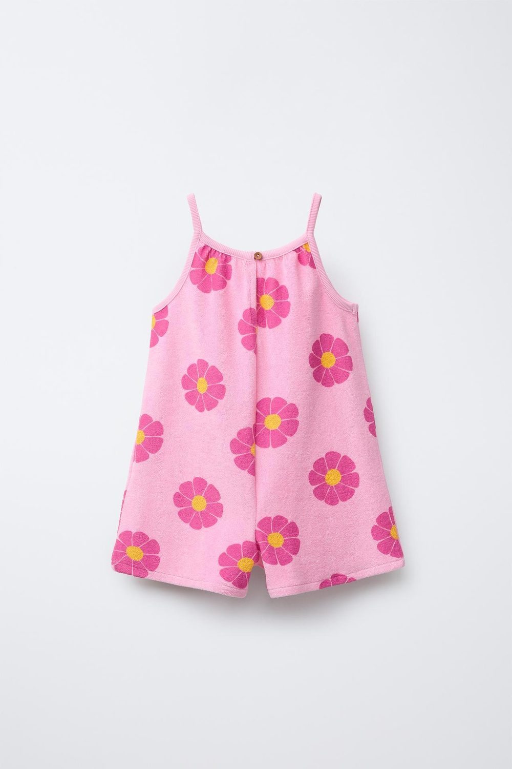 ZARA КОМБИНЕЗОН ИЗ МАХРОВОЙ ТКАНИ С ПРИНТОМ, РОЗОВЫЙ