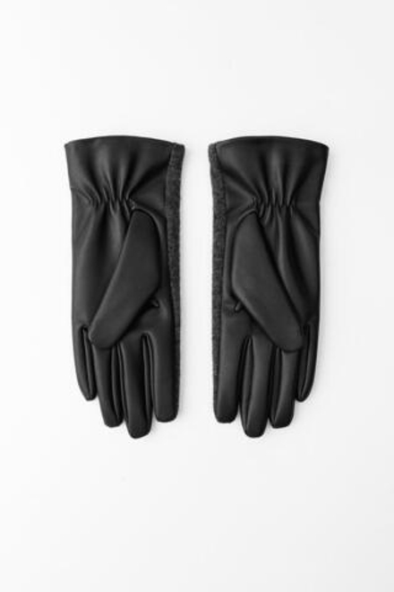 ZARA КОРОТКИЕ КОМБИНИРОВАННЫЕ ПЕРЧАТКИ, СЕРЫЙ