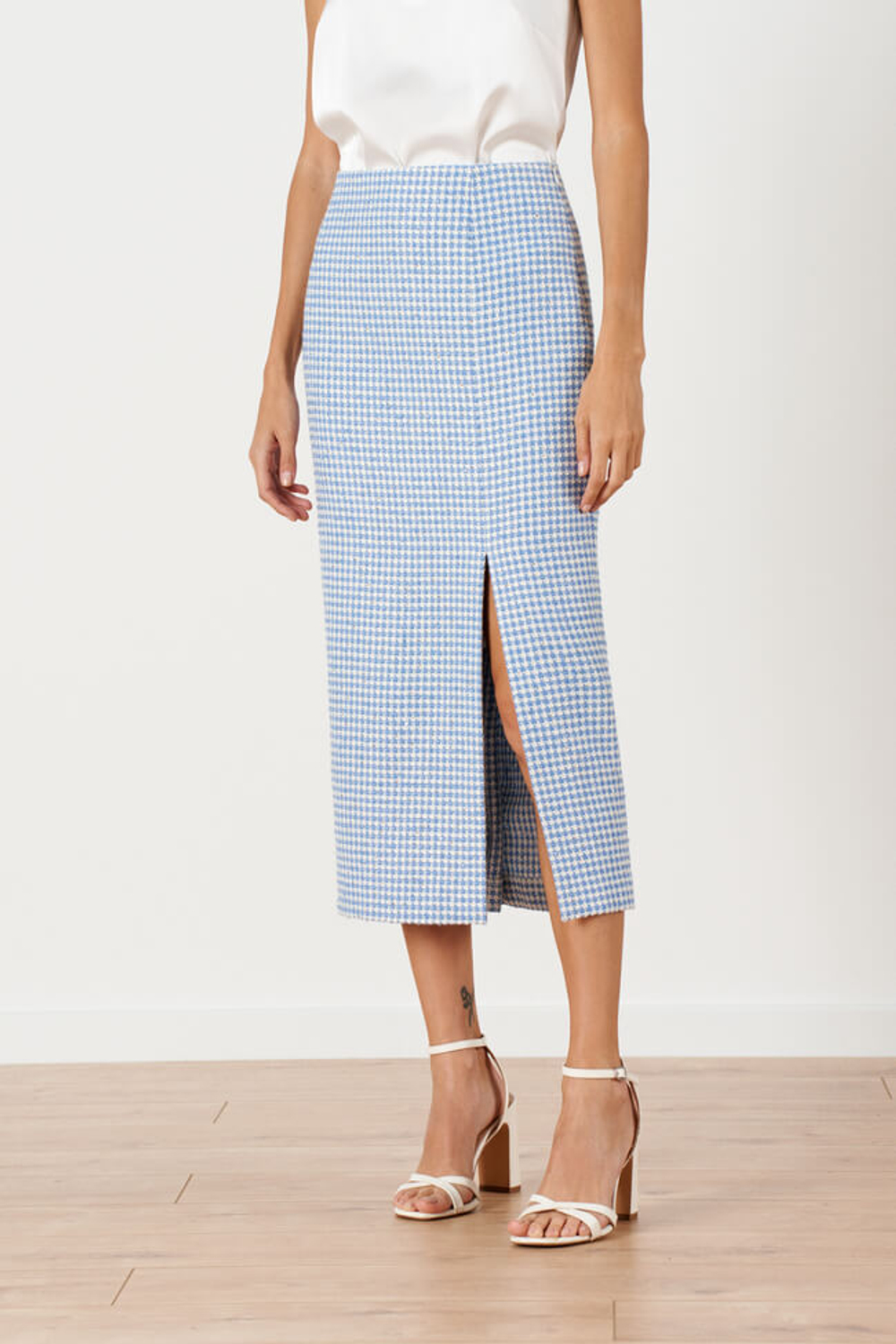 4878 Юбка женская (молочно-голубой)