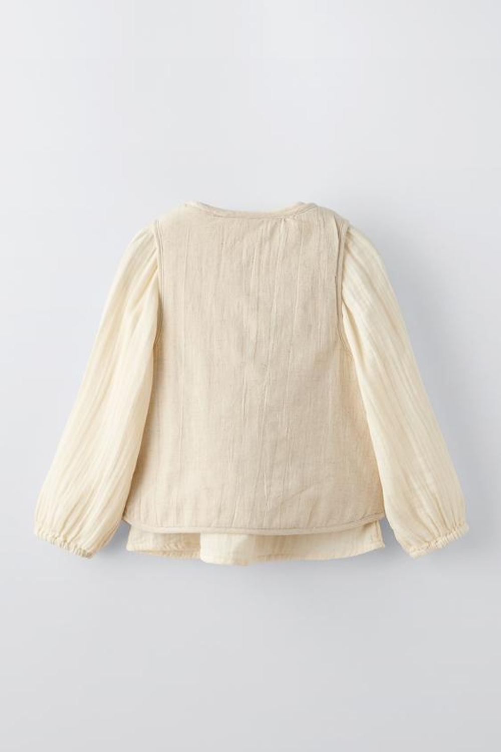 ZARA РУБАШКА С ВЫШИВКОЙ, ПЕСОЧНЫЙ