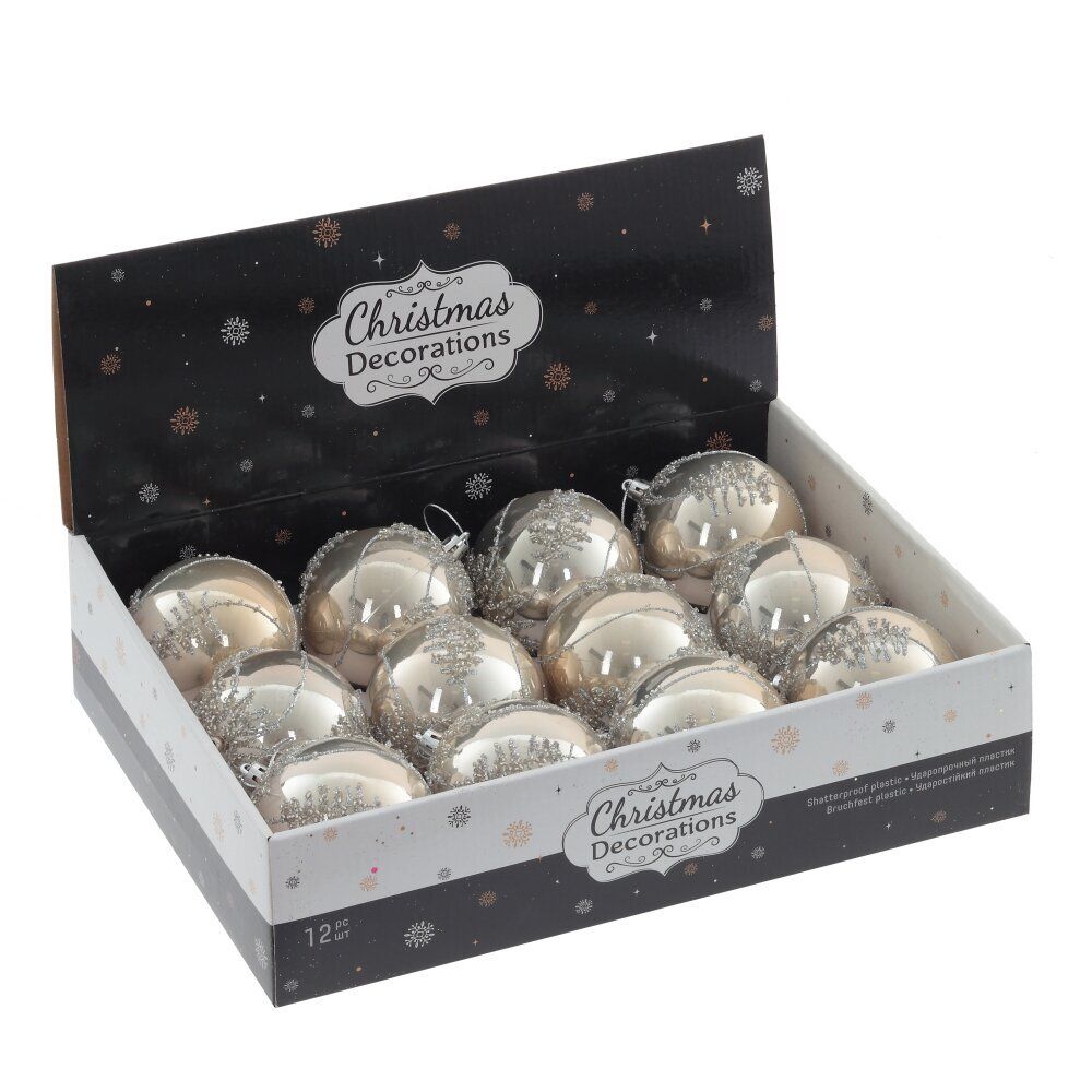 GAEM Набор из 12шт Украшение новогоднее "Шар", D 8 см, L36 W27 H9 см
