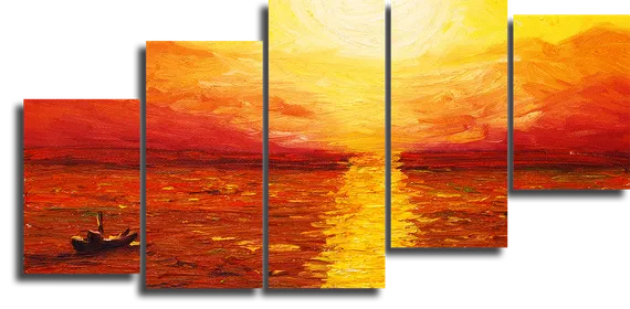 Модульная картина "Закат на море"