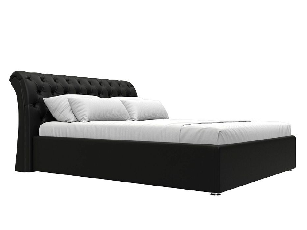 Кровать интерьерная Сицилия 160, Черный, Экокожа, 28486