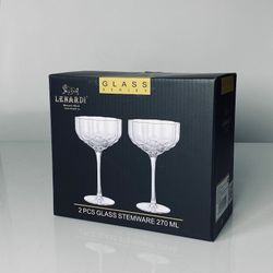 Lenardi 588-702 Набор из 2 бокалов для мартини 270мл в под.уп.(х12)Стекло