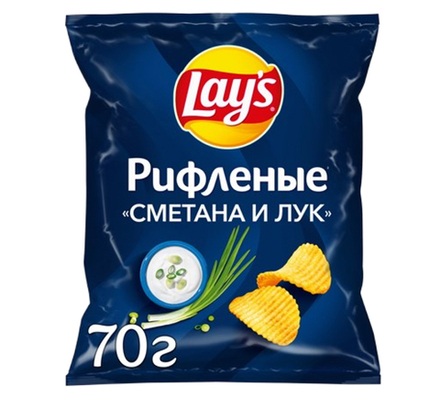 Чипсы Lay's рифленые Сметана и лук, 70г
