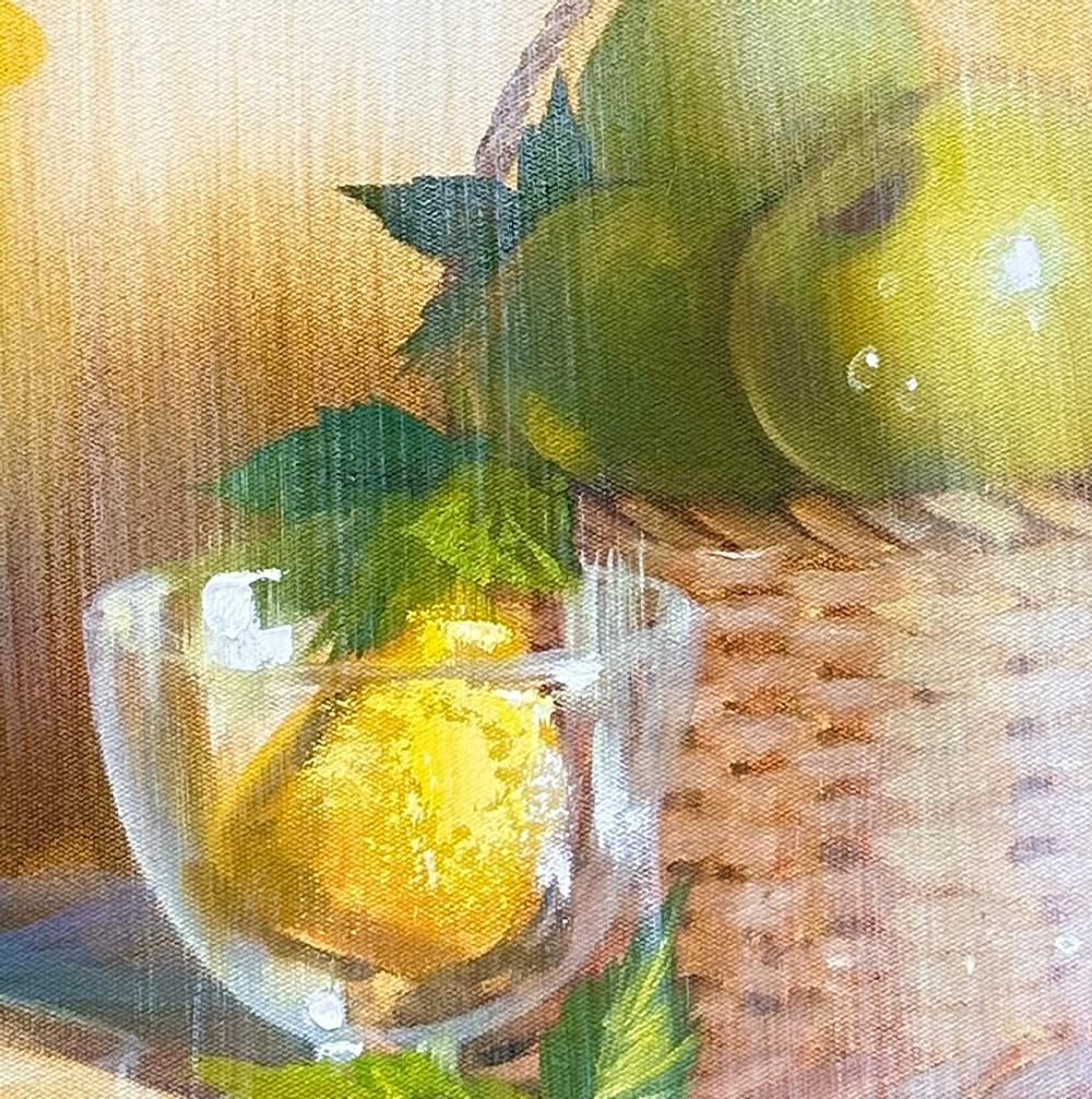 Летний натюрморт с яблоками