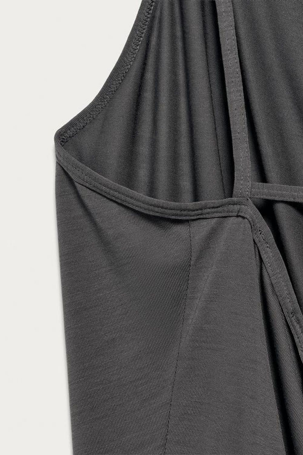 ZARA X MARISA BERENSON ТОП С ДРАПИРОВКОЙ, ТЕМНЫЙ АНТРАЦИТ