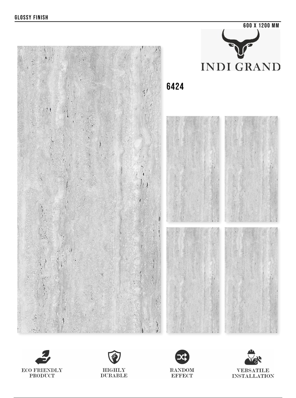 Керамогранит glossy №5, 60х120, 6424