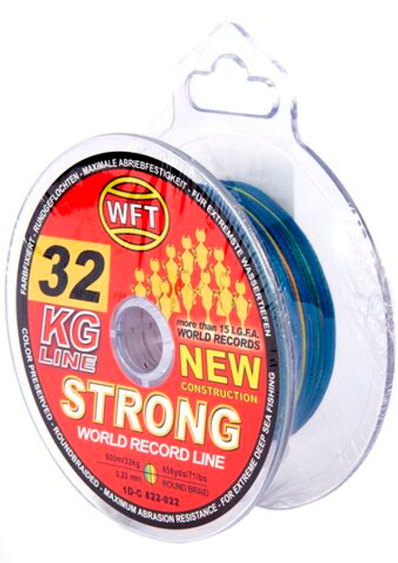 Леска плетёная WFT KG STRONG Multicolor 600 м, 0.22 мм