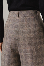 31074 Брюки женские (бежево-коричневая клетка)