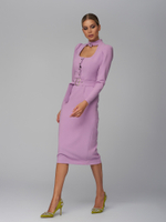 Платье-футляр с чокером, лавандовое