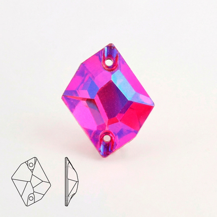 Пришивные стеклянные стразы (Pink AB) Cosmic