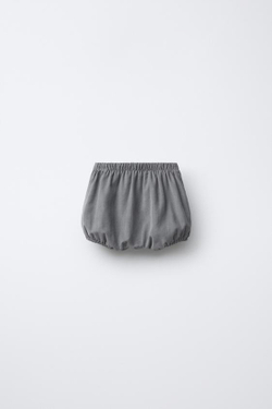 ZARA ТРУСЫ ИЗ МИКРОВЕЛЬВЕТА НА ПОДКЛАДКЕ, СЕРЫЙ