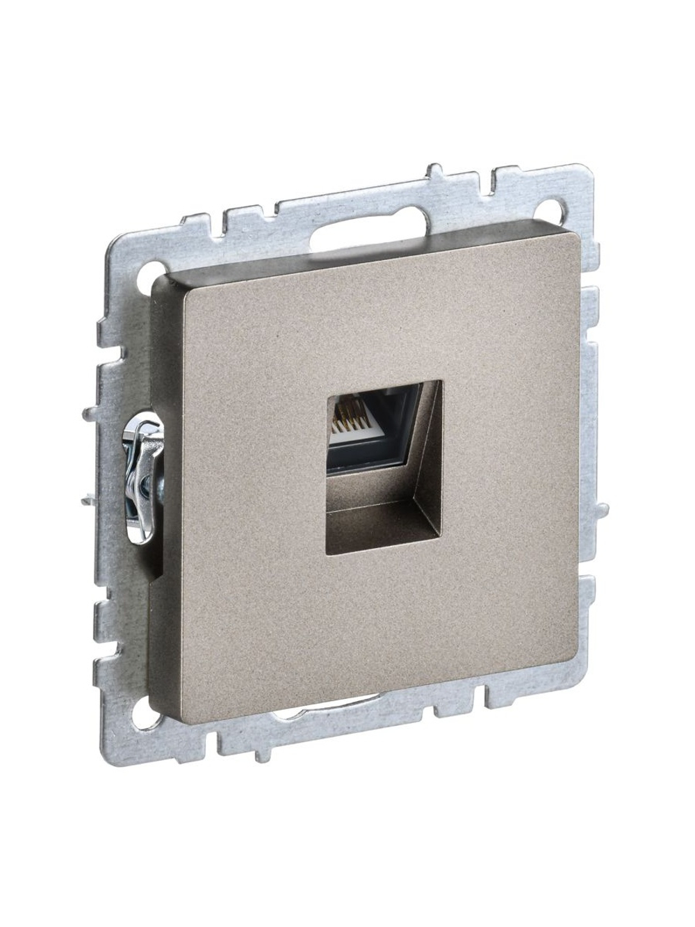 Розетка компьютерная СП RJ45 кат.5E BRITE РК10-БрШ механизм шампань IEK BR-K10-1-K37