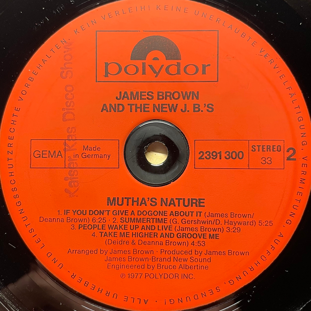 James Brown & The New J.B.'s ‎– Mutha's Nature (Германия 1977г.)