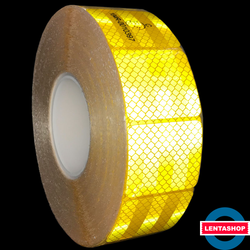 Жёлтая сегментированная светоотражающая лента 104R для контурной маркировки 50 мм х 50 м