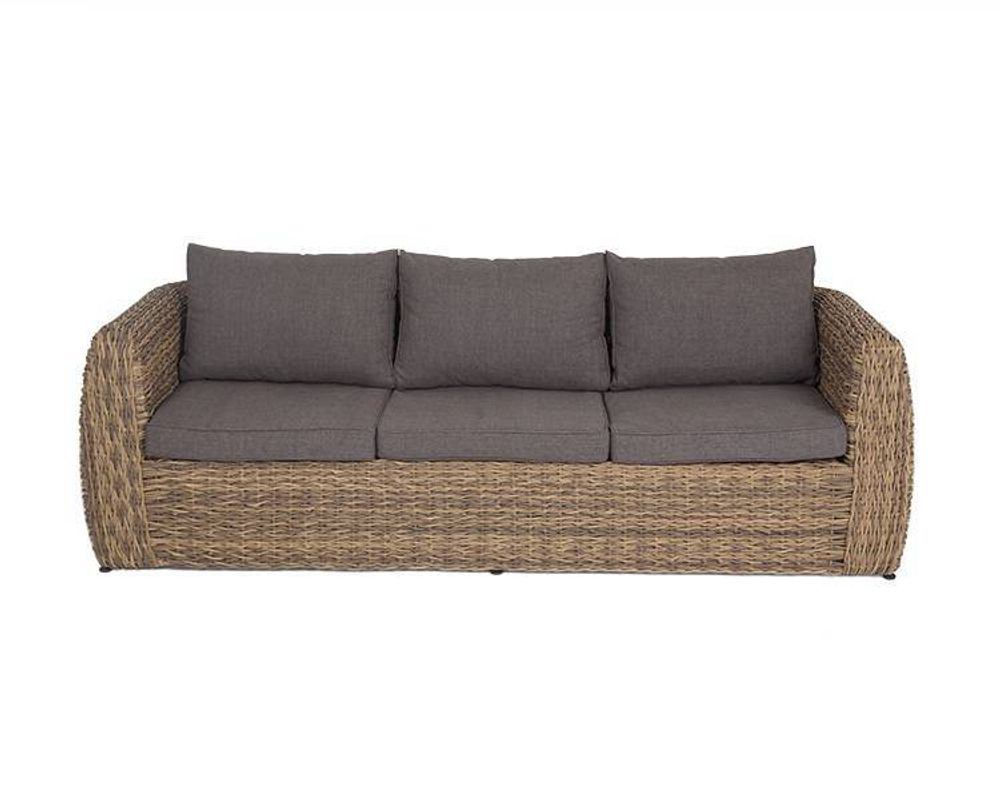"Кальяри" диван трехместный плетеный из искусственного ротанга (гиацинт), цвет соломенный