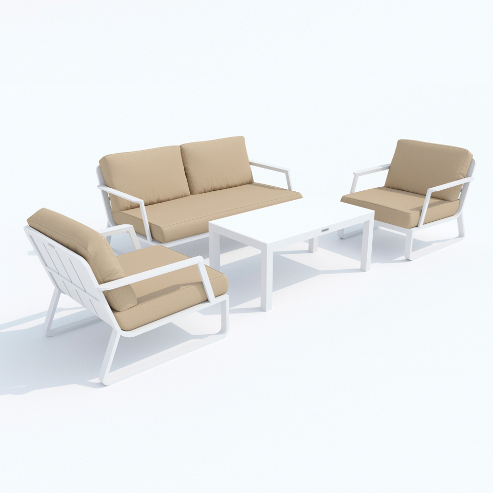 Лаунж зона Ideal Patio ЭСТИВО бежевая - белый каркас