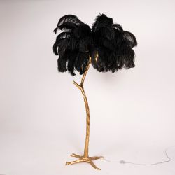 Торшер страусиные перья Feather Lamp A MODERN GRAND TOUR черный