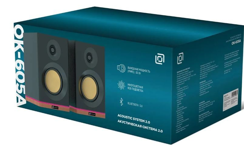 Компьютерная акустика 2.0 Oklick OK-605A