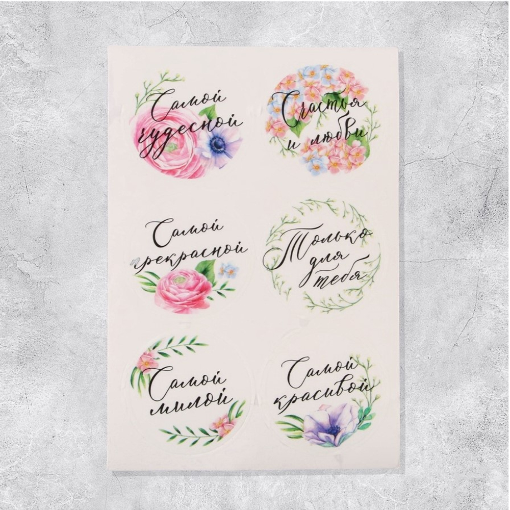 Набор наклеек "Самой чудесной" (6 шт)