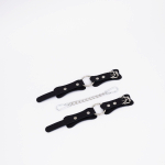 Черные кожаные наручники с кольцом