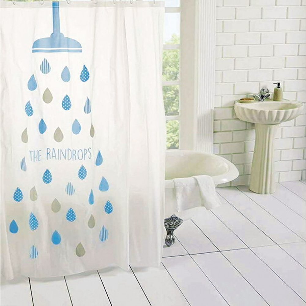 Штора для ванной PEVA 180*180"Селфи» Капли дождя