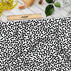 Ткань ниагара черные детальки и буквы