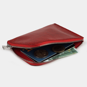 Женский кошелек из кожи ящерицы, красного цвета