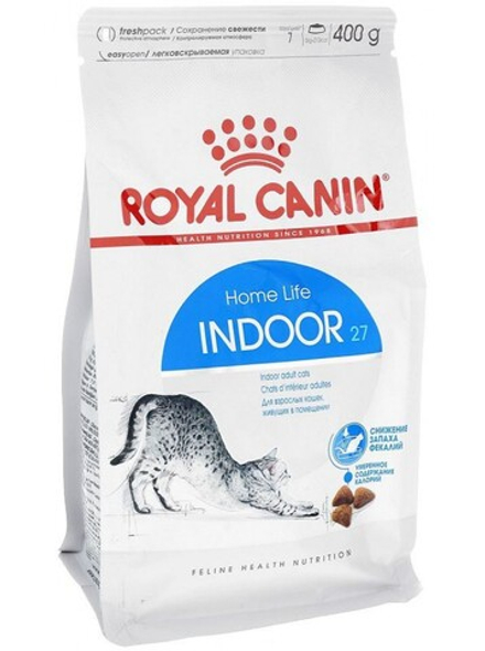 Royal Canin 400г Indoor 27 Сухой корм для взрослых кошек, живущих в помещении