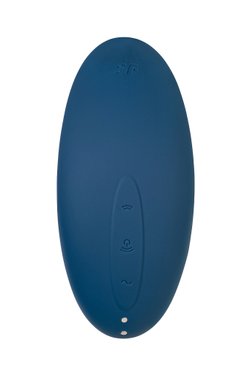 Вакуум-волновой стимулятор клитора с вибрацией Satisfyer Vulva Lover 2, силикон, синий, 11,9 см