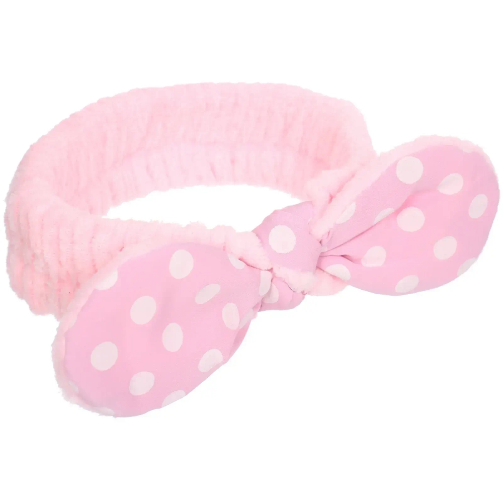 Повязка на голову косметическая «ДАЙМОНД РУШ», горошек, цвет лавандовый, пудровый, небесный, 20*5.5см (ZIP пакет)