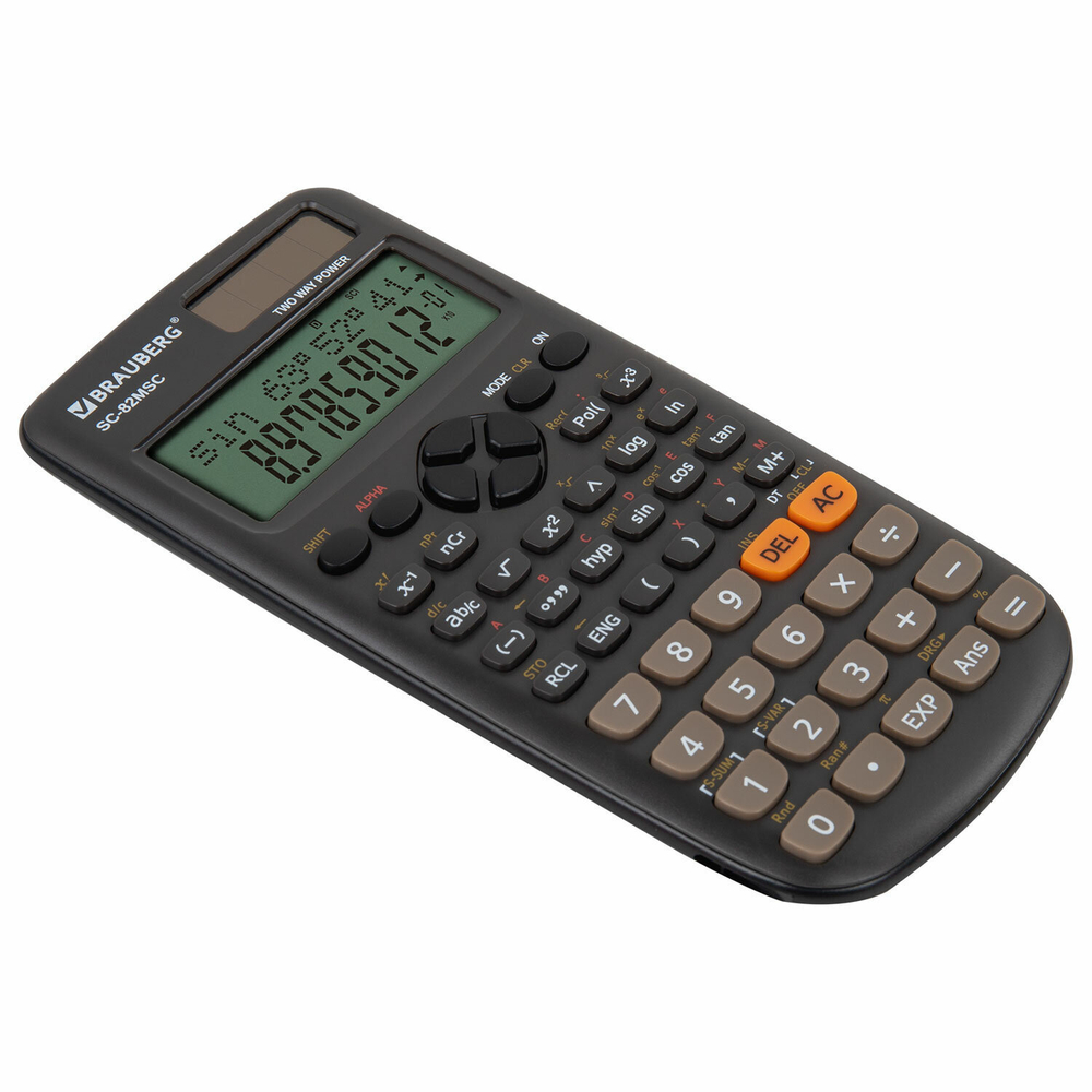 Калькулятор инженерный BRAUBERG SC-82MSС (165х84 мм) 240 функций 10+2 разрядов двойное питание