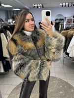 Шуба - кроп из лисы «крестовка» 45см