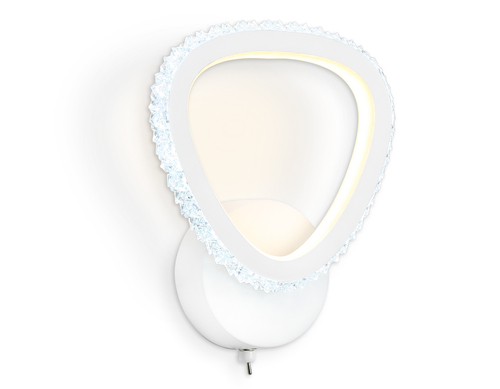 Настенный светодиодный светильник с выключателем на корпусе FA9557 WH белый 20W 6400K/3000K 220*250*70