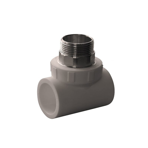 Тройник комбинированный ПП 25-1/2'' PN 25, с наружной резьбой, серый