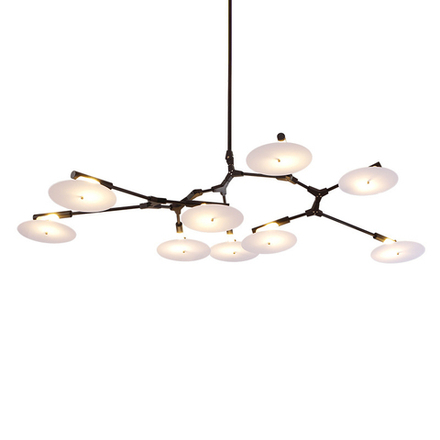 Ceiling design lamp  Branching Discs by Lindsey Adelman (9 lampshades,  Black)